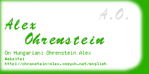 alex ohrenstein business card